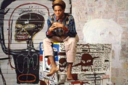 Jean-Michel Basquiat in his studio