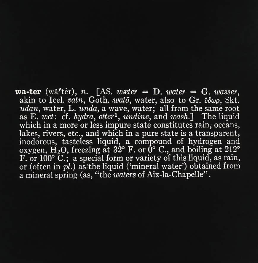 Joseph Kosuth "water"