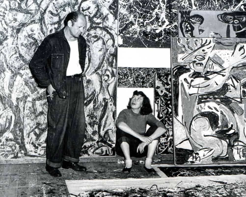 Jackson Pollock and Lee Krasner in Pollock's studio