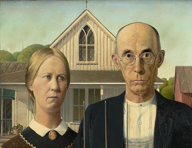Grant Wood, American Gothic, 1930. (Cropped).