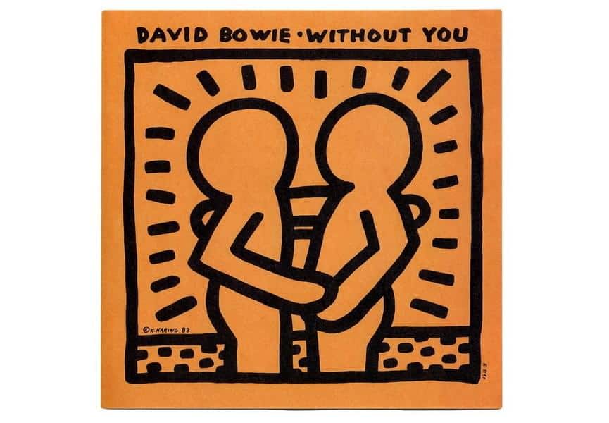 David Bowie's "Without You/Criminal World", illustration by Keith Haring