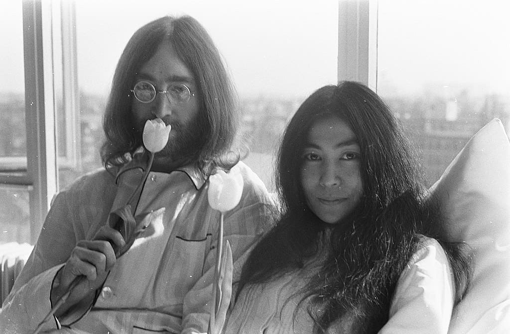 john lennon and yoko ono bed in