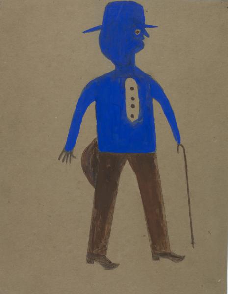 Bill Traylor, Untitled (Man in Blue and Brown)
