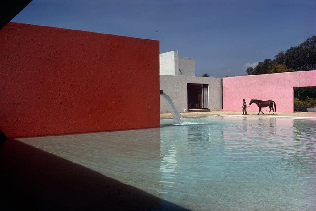 René Burri, Stable and Pool, Building by Luis Barragan and Andres Casillas, Mexico City 1976 ©René Burri/Magnum Photos Analogue C-Print.
