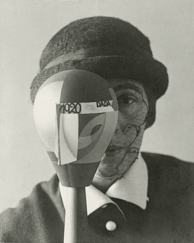 Nic Aluf. Sophie Taeuber with her Dada Head. 1920. Gelatin silver print on board. Stiftung Arp e.V., Berlin. Photo: Wolfgang Morell
