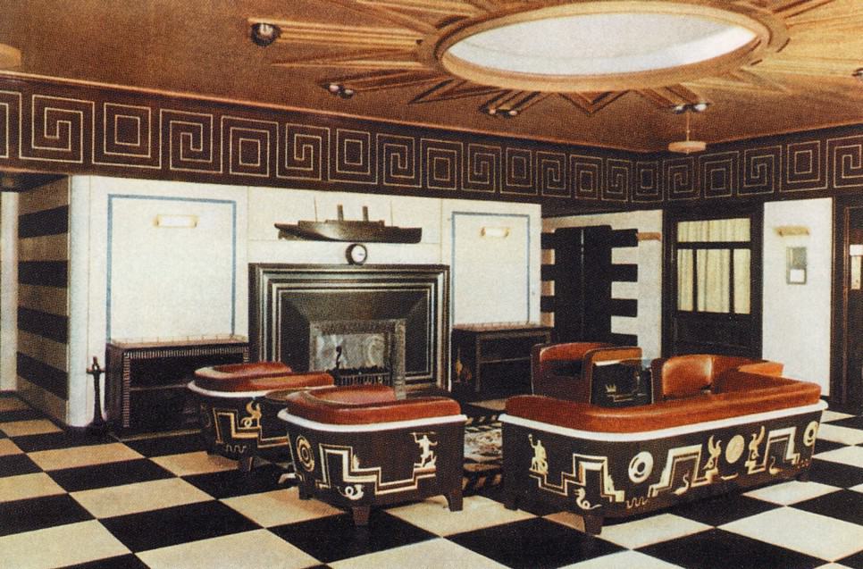Interior of ocean liner M/S Kungsholm with Art Deco furniture from 1928. Source: Eva Eriksson.