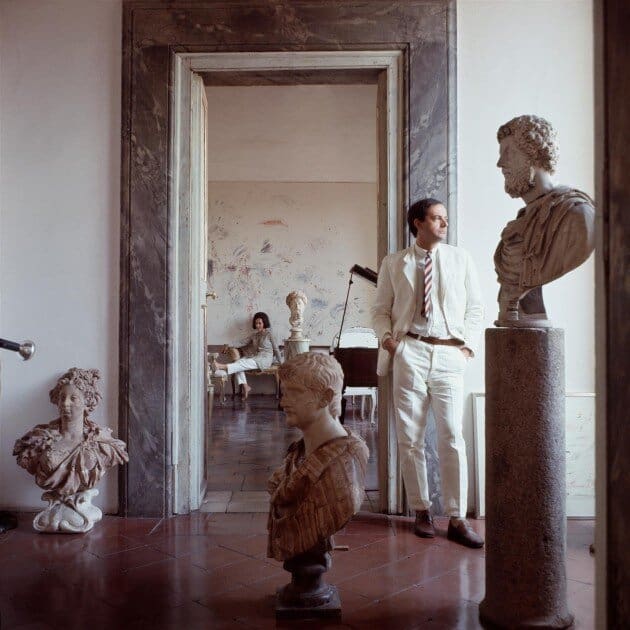 Cy Twombly photographed in his 17th century Italian palazzo