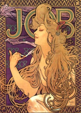 Alphonse Mucha JOB cigarette papers, advertisements, 1896
