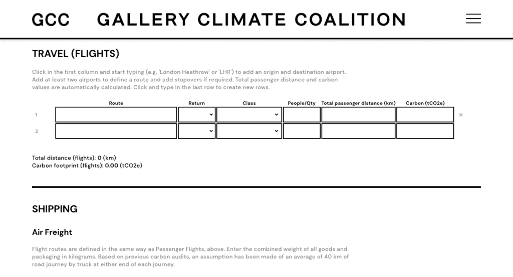 GCC Carbon Calculator built by Artlogic