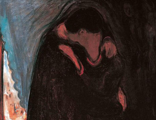 Edvard Munch - The Kiss. Painting reproduced by Ashley Bassie