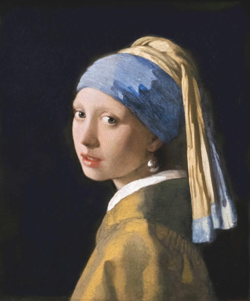 Vermeer Masterpiece, Girl with a Pearl Earring, Baroque painting.
