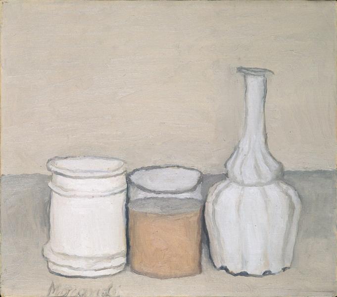 Still life with flask, painting by Giorgio Morandi
