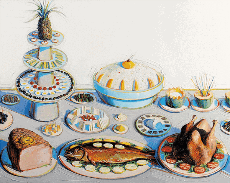 Buffet, painting by Wayne Thiebaud