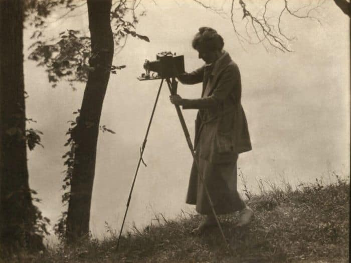 Picture titled 'Woman with Camera' taken by photographer Margaret Watkins in c.1915.