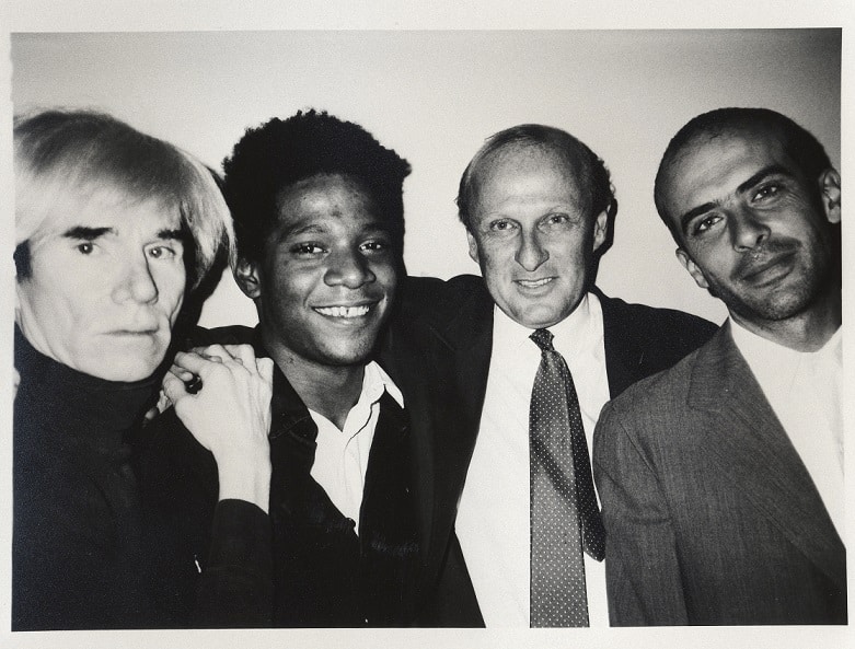 Jean-Michel Basquiat together with Andy Warhol, Bruno Bischofberger, and Fransesco Clemente