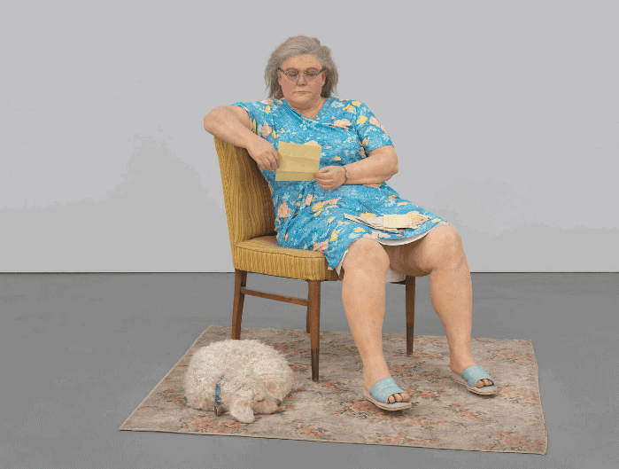 Duane Hanson, Woman with dog, 1977. 