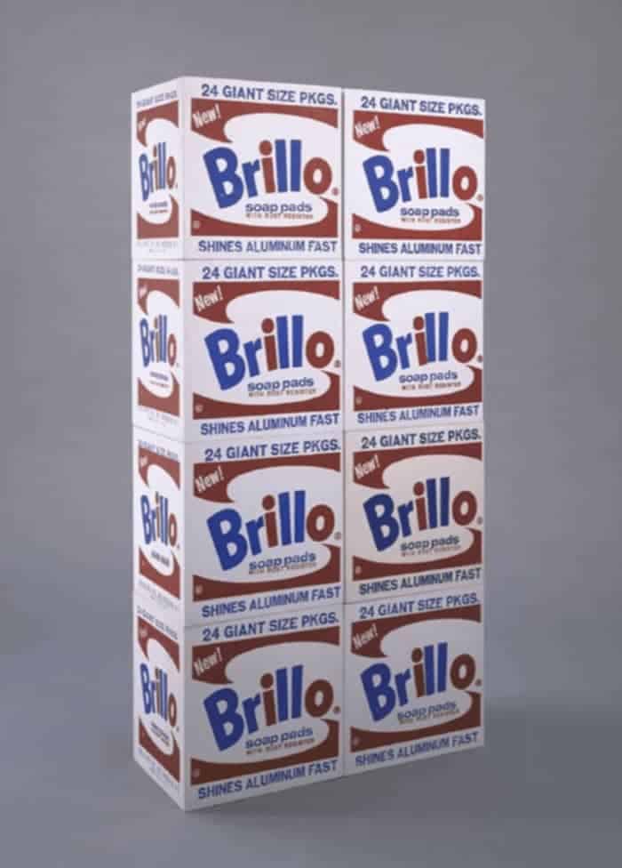 Brillo boxes by Warhol is work of Pop Art with high commercial art value