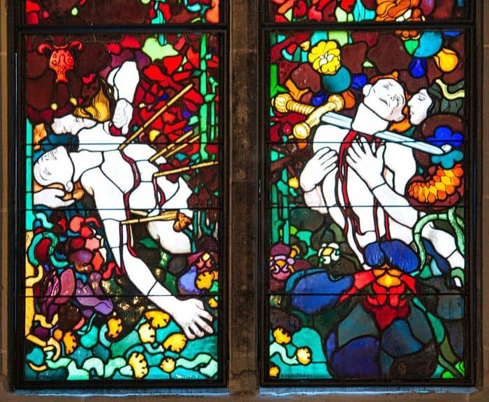 Example of Art Nouveau stained window, 1898-1899  