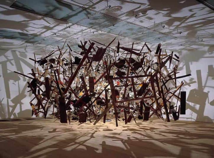 Installation view of Cornelia Parker's An Exploded View at Tate Britain, one of the must-see art exhibitions in summer 2022