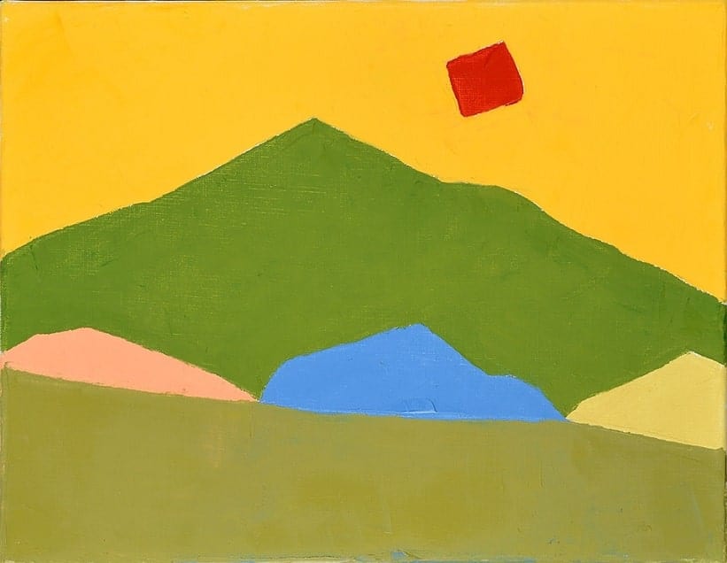 Landscape by Etel Adnan, painting included in Adnan's retrospective at the Van Gogh Museum 