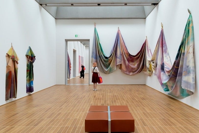 Installation view of The music of color - Sam Gilliam, 1967–1973 at Kunstmuseum Basel