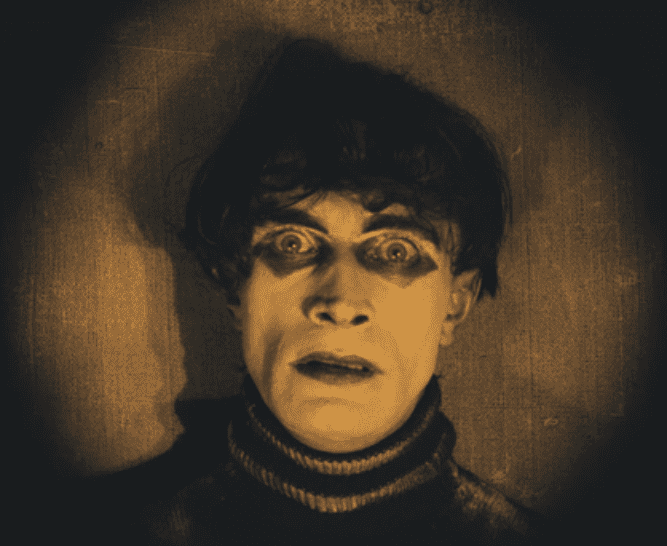 Still from the film 'The Cabinet of Dr. Caligari', an example of German Expressionism in cinema
