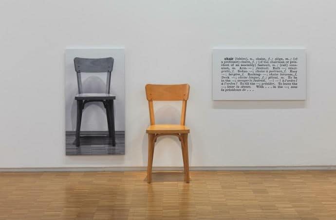 One and Three Chairs by Joseph Kosuth, an early example of conceptual art