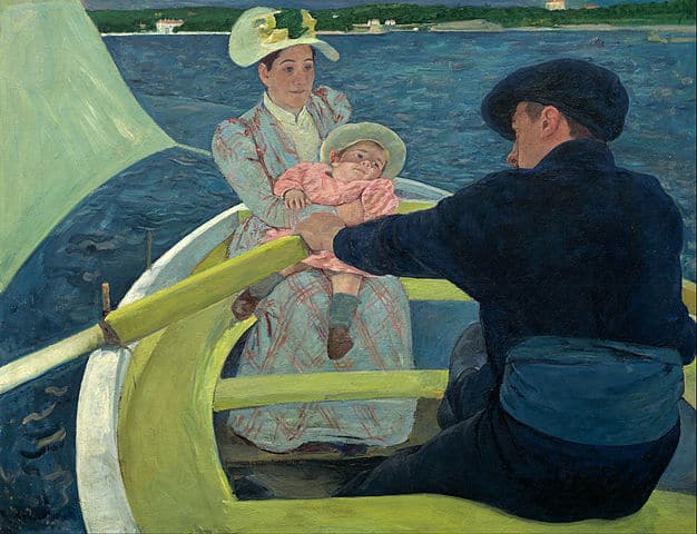 The Boating Party, example of Impressionism by Mary Cassatt