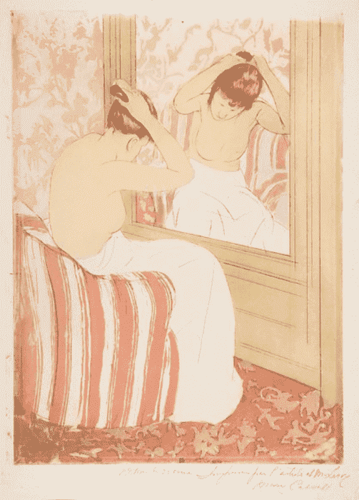 The Coiffure, print by Mary Cassatt
