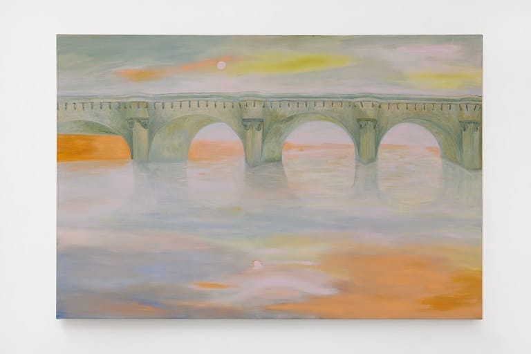 Painting by Coco Young titled 'Pont Neuf' presented at Frieze art fair London