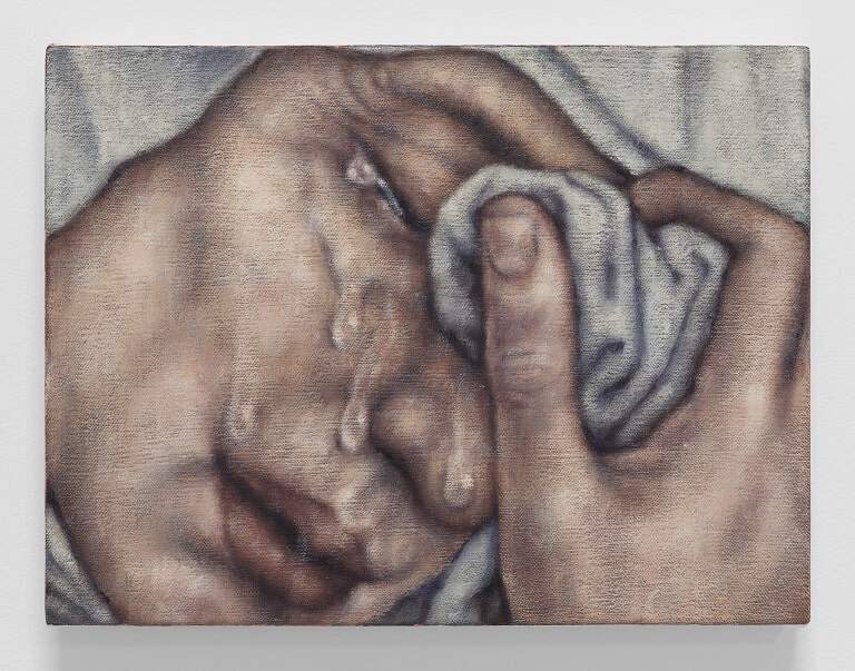 Painting by Jennifer Carvalho titled 'Study of grief (van der Weyden)'