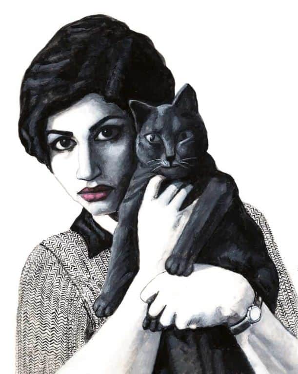 Let Us Believe in the Beginning of the Cold Season (Portrait of Forough Farrokhzad), 2022, painting by Soheila Sokhanvari