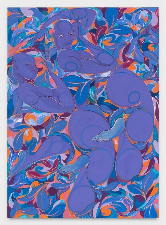 Painting by Tunji Adeniyi-Jones titled 'Violet Dive'