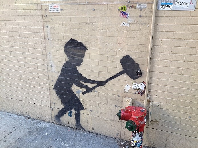 Banksy, Hammer Boy, 2013