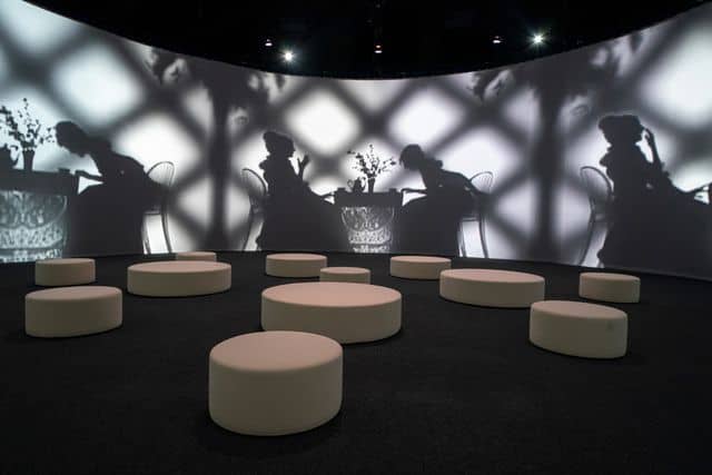 Installation view of The Shape of Things by Carrie Mae Weems at Park Avenue Armory. 