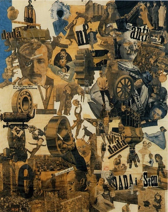 Dadaist artwork by Hannah Höch titled 'Cut with the Kitchen Knife Dada Through the Last Weimar Beer-Belly Cultural Epoch of Germany'
