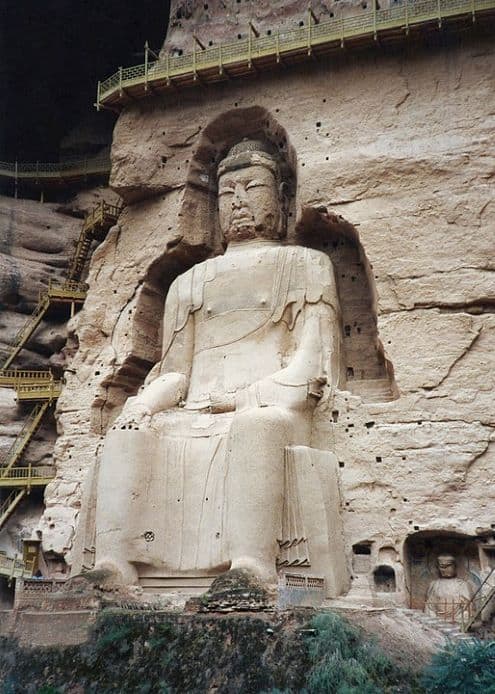 Statue of the Buddha Maitreya at Bingling Temple, Gansu, China