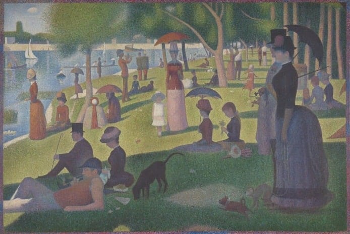 A Sunday on La Grande Jatte by Georges Seurat: the most famous pointillism painting