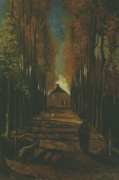 Vincent van Gogh, Avenue of poplars in autum, exhibited at the Van Gogh Village Museum, Nuenen