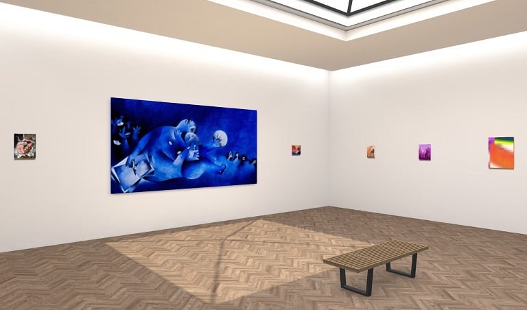 VR installation view of the UNCURATED COLLECTION
