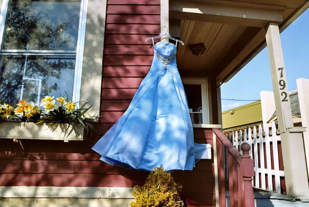 Blue Secondhand Prom Dress by Rebecca Norris Webb, one of the most famous color photographers
