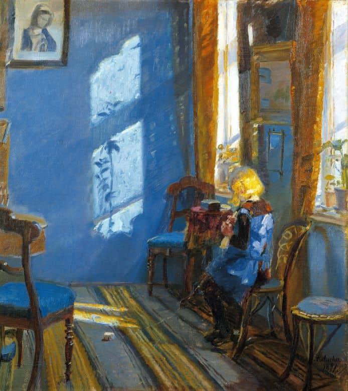 Anna Ancher, Sunlight in the blue room, 1891